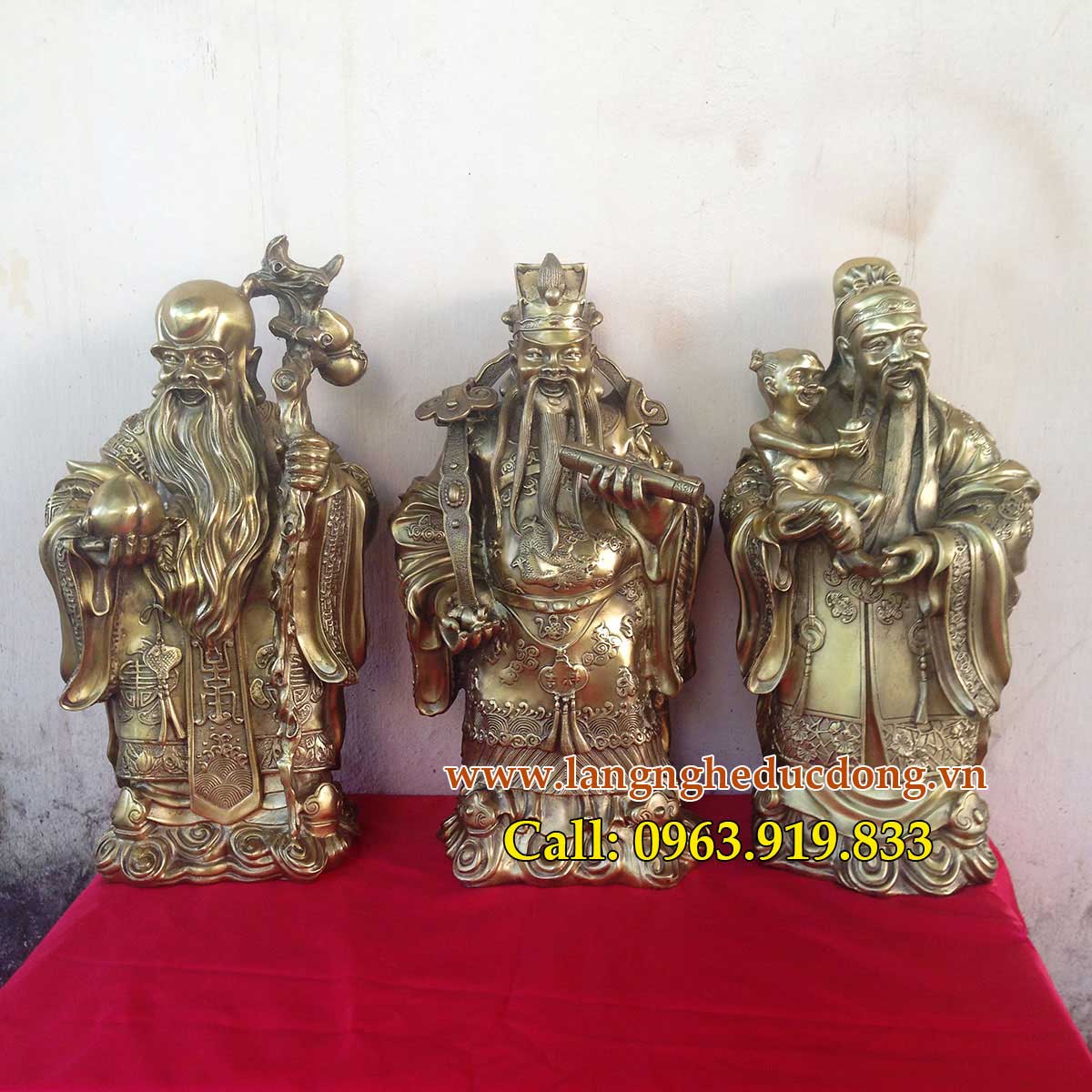 langngheducdong.vn - bộ tượng tam đa KT 45cm, ba ông Phúc Lộc Thọ, Phước Lộc Thọ