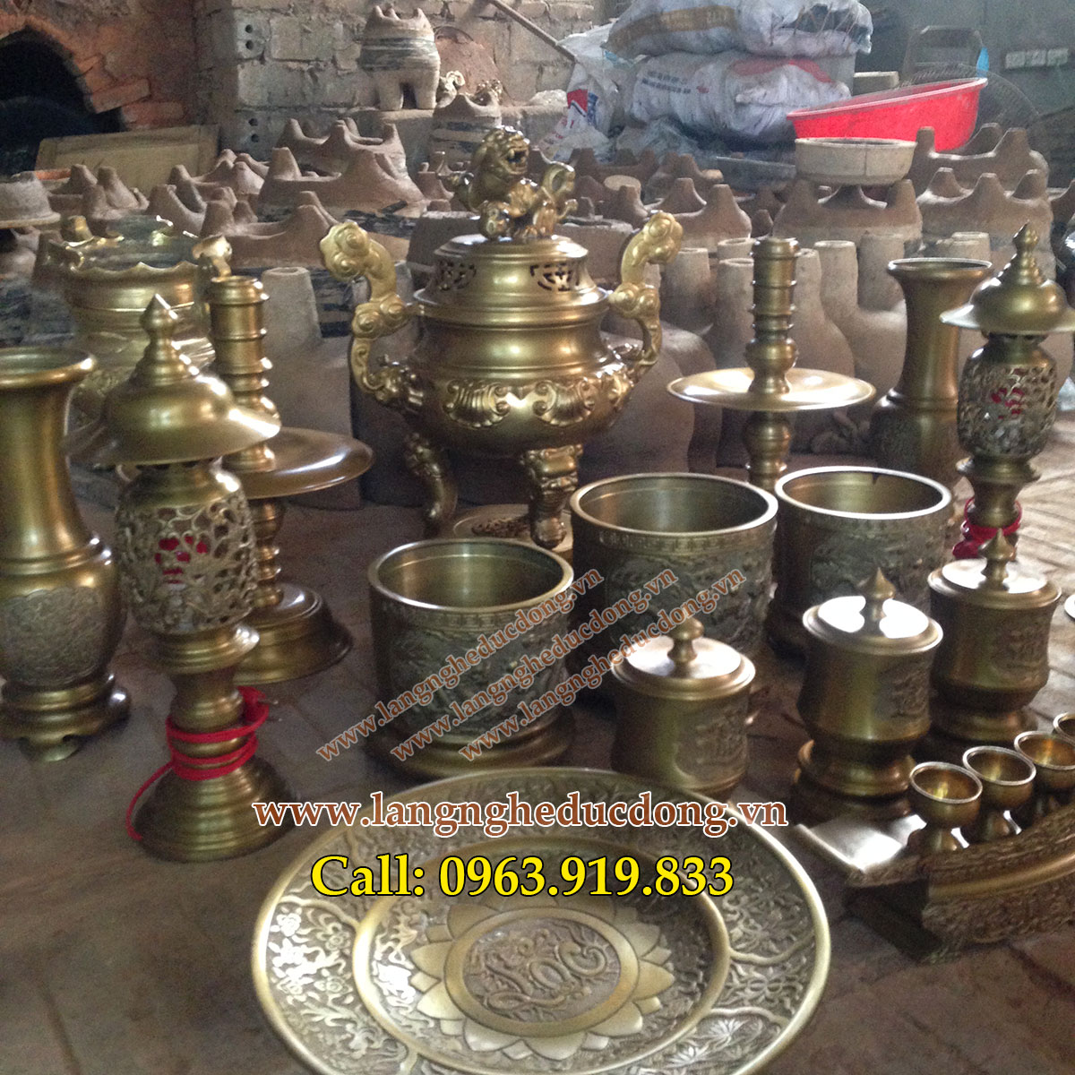 langngheducdong.vn - Bộ đồ thờ cúng đầy đủ, Bộ đồ thờ trang trí bàn thờ phù hợp bàn thờ 176 đến 197cm