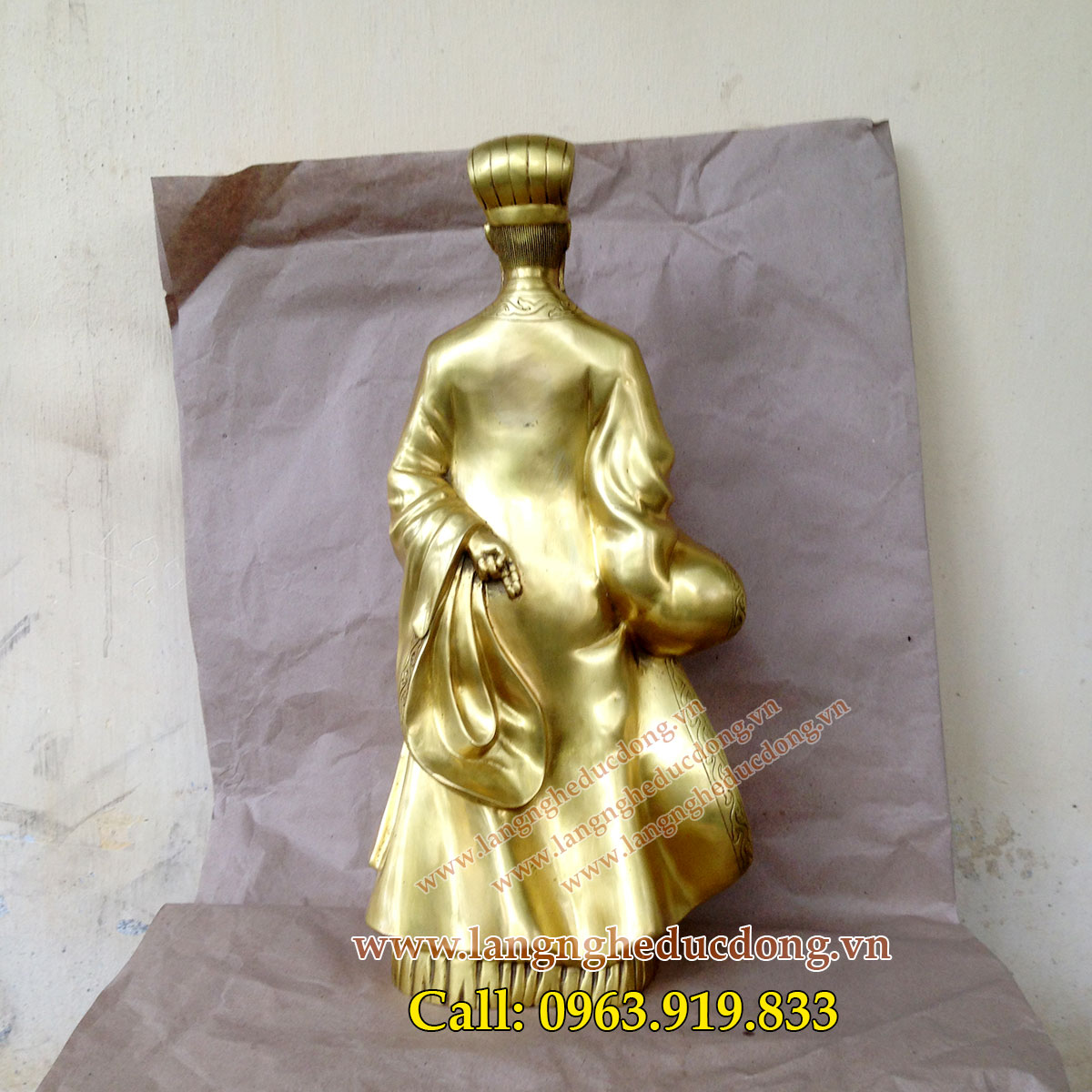 langngheducdong.vn - Tượng Khổng Minh cao 50cm, tượng đồng Gia Cát Lượng