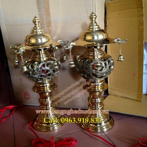 langngheducdong.vn - đồ thờ bằng đồng, đèn thờ, đồ đồng, đôi đèn thờ