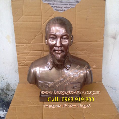 langngheducdong.vn - Tượng Bác Hồ cao 42cm, tượng đồng Bác Hồ