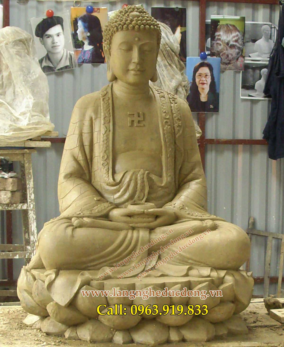 langngheducdong.vn - Tượng Phật Đúc Đồng, cao 89cm