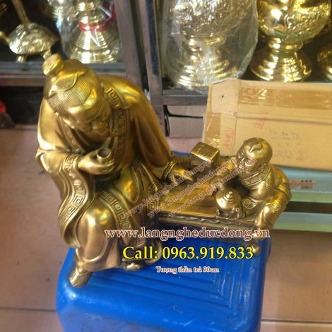 langngheducdong.vn - Tượng thần trà, tượng thần trà bằng đồng cao 30cm, tượng đồng
