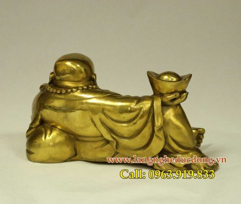 langngheducdong.vn - Tượng phật di lặc bằng đồng vàng, tượng dilac trang trí xe oto