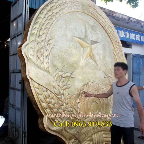 langngheducdong.vn - Quốc huy đường kính 3m, quốc huy bằng đồng 1.5ly