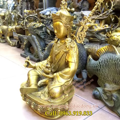 langngheducdong.vn - Đức phật liên hoa sanh, tượng liên hoa sanh bằng đồng, Tượng phật cao 30cm