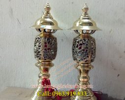 langngheducdong.vn - đèn thờ, đèn đồng, đèn bằng đồng vàng, đôi đèn vàng bóng