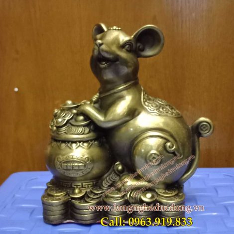 chuột ôm hũ tiền vàng phong thủy, chuột phong thủy dành cho người tuổi Tý.