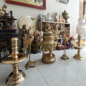bộ đỉnh đồng, đỉnh đồng, đỉnh thờ bằng đồng, bộ đỉnh đồng vàng