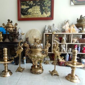 bộ đỉnh đồng, đỉnh đồng, đỉnh thờ bằng đồng, bộ đỉnh đồng vàng