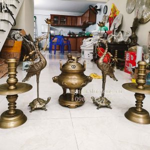 đỉnh đồng, bộ đỉnh ngũ sự, bộ ngũ sự đồng vàng, bộ đỉnh đồng vàng