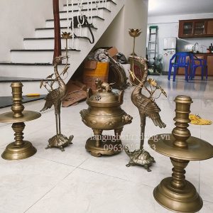 đỉnh đồng, bộ đỉnh ngũ sự, bộ ngũ sự đồng vàng, bộ đỉnh đồng vàng