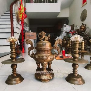 đỉnh đồng, bộ đỉnh đồng, bộ đỉnh tam sự, bộ đỉnh đồng vàng, đỉnh đồng vàng