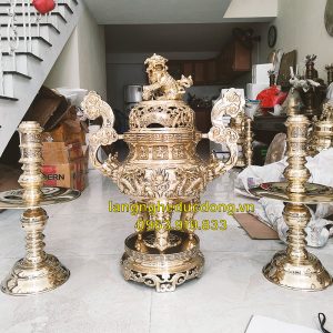 đỉnh rồng, bộ đỉnh đồng, mẫu đỉnh rồng, bộ đỉnh tam sự, đỉnh đồng vàng bóng