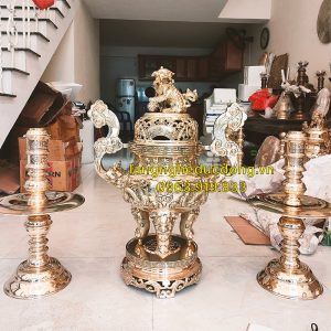 đỉnh rồng, bộ đỉnh đồng, mẫu đỉnh rồng, bộ đỉnh tam sự, đỉnh đồng vàng bóng