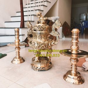 đỉnh rồng, bộ đỉnh đồng, mẫu đỉnh rồng, bộ đỉnh tam sự, đỉnh đồng vàng bóng