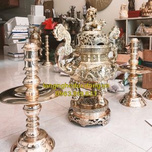 đỉnh rồng, bộ đỉnh đồng, mẫu đỉnh rồng, bộ đỉnh tam sự, đỉnh đồng vàng bóng