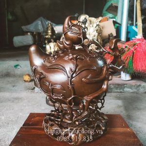 đỉnh đồng, đỉnh quả đào, đỉnh mẫu quả đào, quả đào bằng đồng vàng, quả đào giả cổ