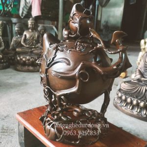 đỉnh đồng, đỉnh quả đào, đỉnh mẫu quả đào, quả đào bằng đồng vàng, quả đào giả cổ