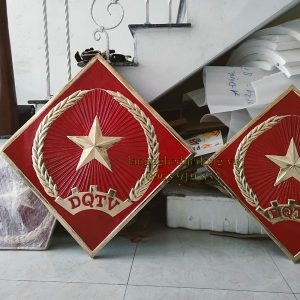 logo dân quân tự vệ, logo bằng đồng, logo đồng vàng