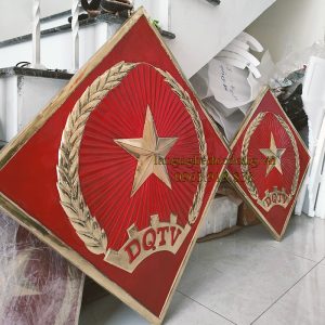 logo dân quân tự vệ, logo bằng đồng, logo đồng vàng