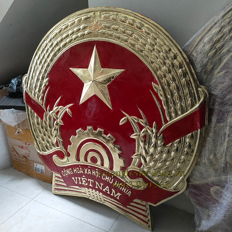 quốc huy, quốc huy bằng đồng, quốc huy đồng vàng, quốc huy việt nam, quốc huy 90cm