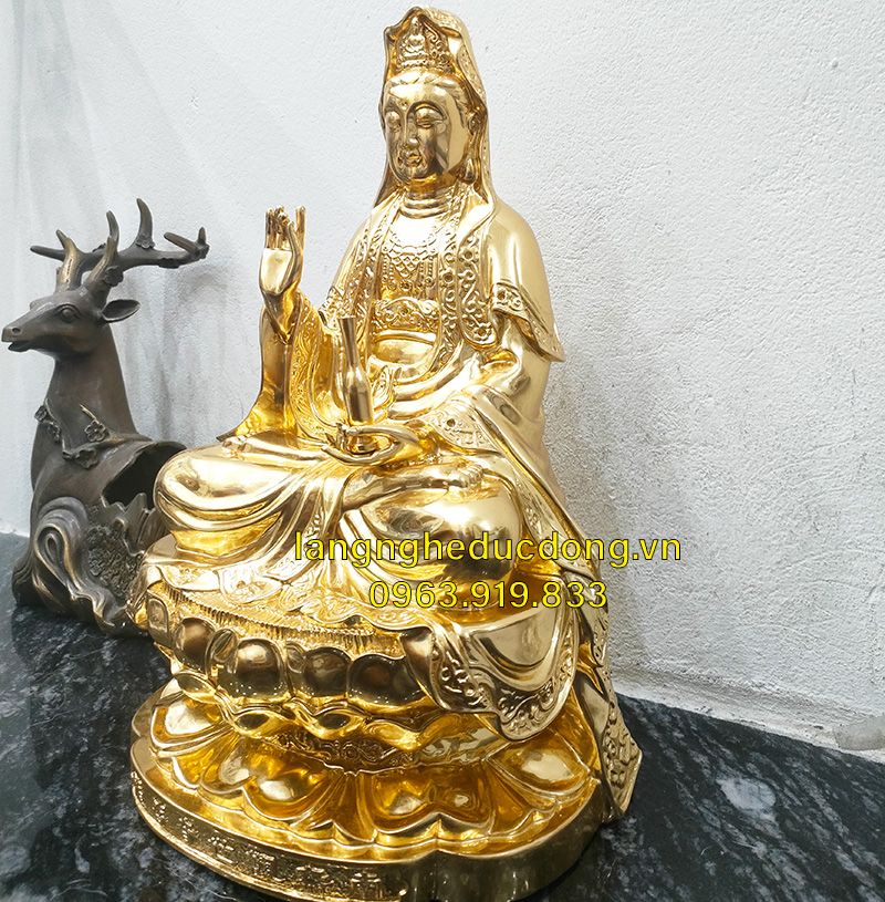 tượng phật, tượng quan âm, phật quan âm dát vàng, tượng phật dát vàng