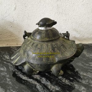 ấm trà hình con rùa, vật phẩm phong thuy, đò đồng phong thuỷ, đồ phong thuỷ bằng đồng