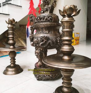 bộ đỉnh đồng, đỉnh đồng, bộ đỉnh tam sự, đỉnh đồng song long, đỉnh đồng vàng