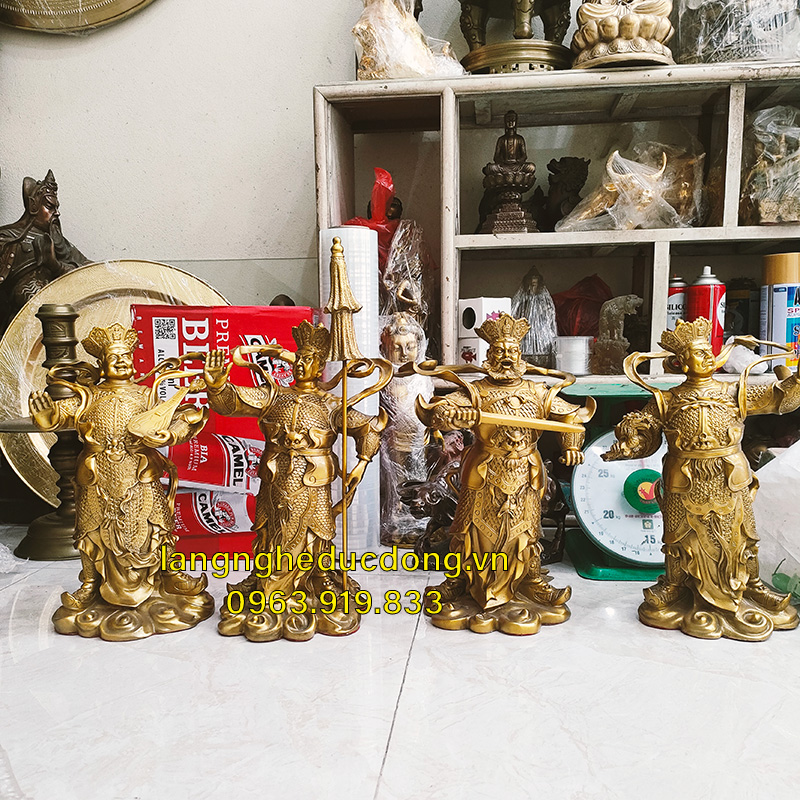 tượng phật, tứ đại thiên vương, bộ tượng đồng, tượng đồng tứ đại thiên vương