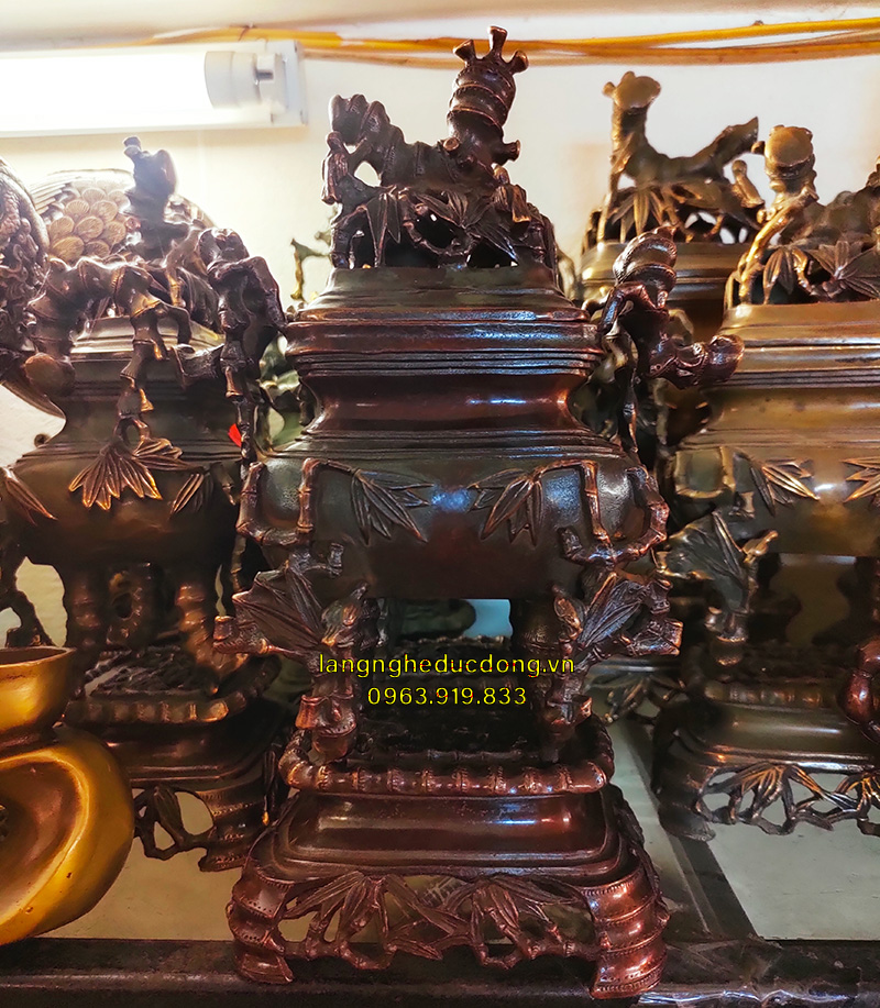 đỉnh trúc, xông trầm trúc, xông trầm bằng đồng