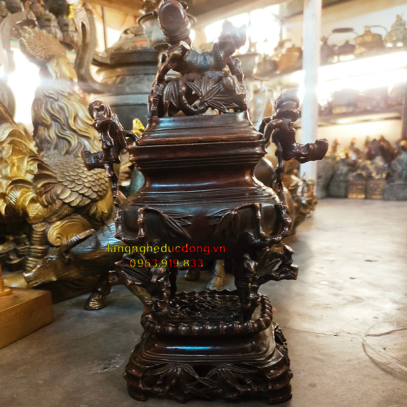 đỉnh trúc, xông trầm trúc, xông trầm bằng đồng