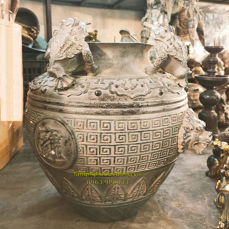 hũ 4 cóc, hũ chiêu tài, hũ bằng đồng, hũ 4 cóc giả cổ
