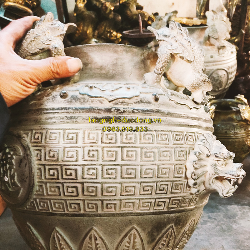 hũ 4 cóc, hũ chiêu tài, hũ bằng đồng, hũ 4 cóc giả cổ