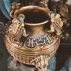 hũ 4 cóc, hũ chiêu tài, vật phẩm chiêu tài, đồ phong thuỷ chiêu tài, đồ đồng chiêu tài, hũ thu hút tài lộc