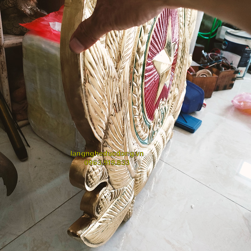 HUY HIỆU CÔNG AN NHÂN DÂN BẰNG ĐỒNG – KÍCH THƯỚC 69x80cm –  CÓ HÀN CHÂN ĐẾ 2CM