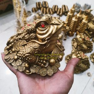cóc đồng, vật phẩm phong thuỷ bằng đồng, cóc 3 chân, thiềm thừ bằng đồng