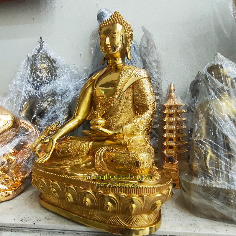 tượng phật dược sư, tượng đồng dược sư, phật dược sư bằng đồng, phật dược sư mạ vàng