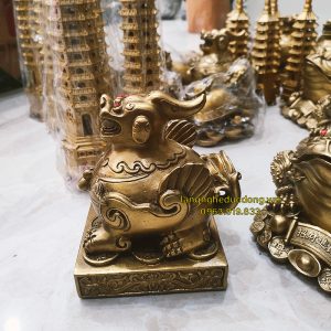 tỳ hưu bằng đồng, vật phẩm phong thuỷ bằng đồng, tỳ hưu, kỳ hưu, đồ đồng phong thuỷ